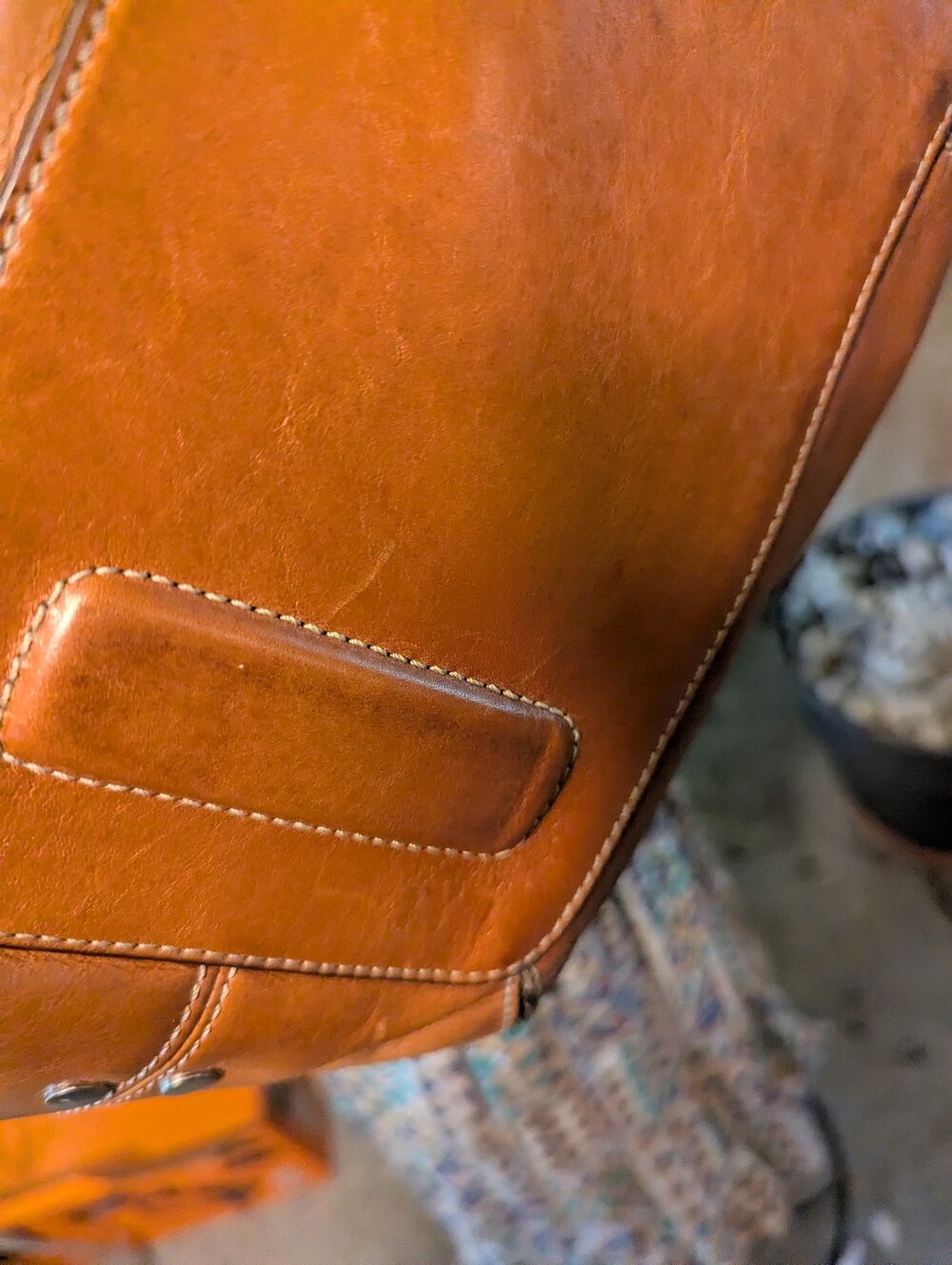 Cole Haan Burgundy Tan Leather Satchel. - Picture 3 of 11